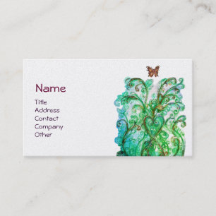 WHIMSICAL FLOURISHES bright blue grönt pearl Visitkort