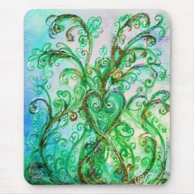 WHIMSICAL FLOURISHES bright grönt blue gult Musmatta (Framsidan)