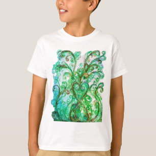 WHIMSICAL FLOURISHES bright grönt blue gult Tee