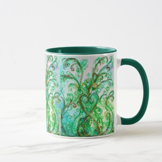 WHIMSICAL FLOURISHES bright grönt gult blue Mugg (Höger)