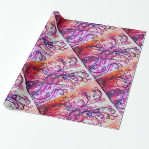 WHIMSICAL FLOURISHES bright Red rosa white Presentpapper