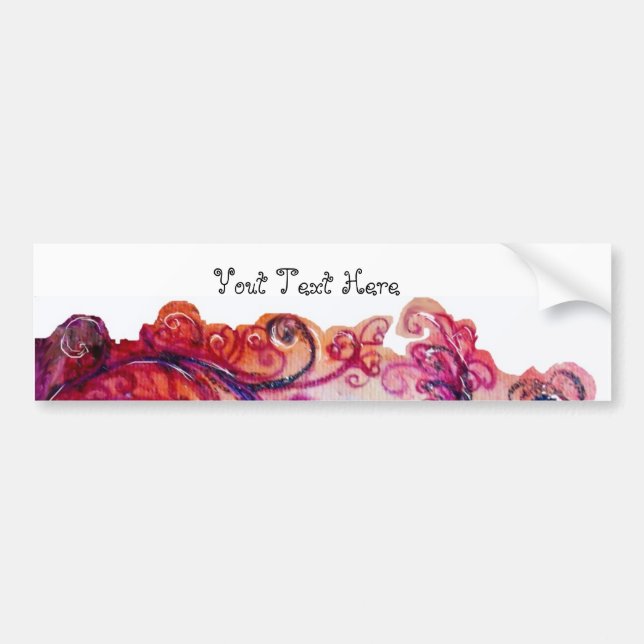 WHIMSICAL FLOURISHES bright rosa white lila Bildekal (Framsidan)