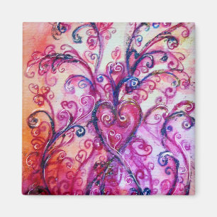 WHIMSICAL FLOURISHES bright rosa white lila Magnet