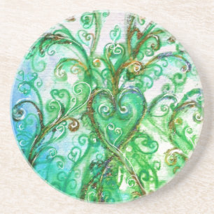 WHIMSICAL FLOURISHES grönt blue Underlägg