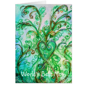 WHIMSICAL FLOURISHES HEART / World's Best Mamma Hälsningskort
