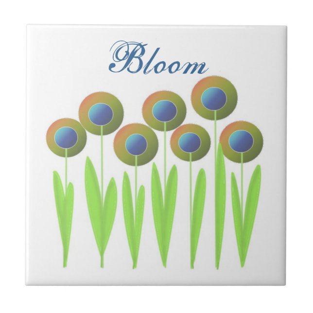 Whimsical Flowers - Blommar Kakelplatta (Framsidan)