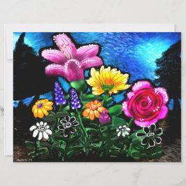 Whimsical Flowers Grape Hyacinth Scrapbook Paper