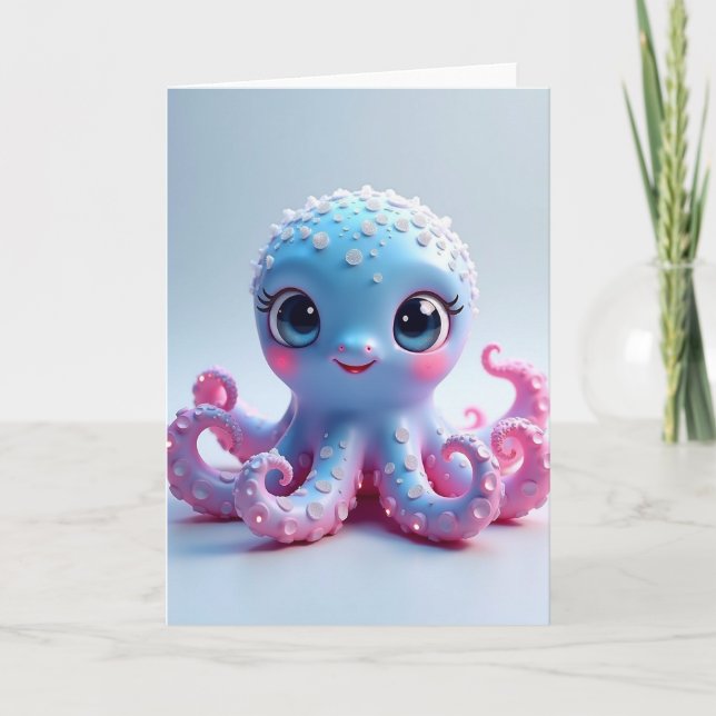 Whimsical Födelsedags Havsmonster Kort (Framsida)