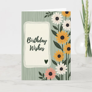Whimsical Födelsedagsblomkort Kort