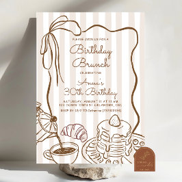 Whimsical födelsedagsbrunch kaffeinbjudan inbjudningar