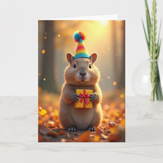 Whimsical Födelsedagsfesthattkort Kort (Framsida)