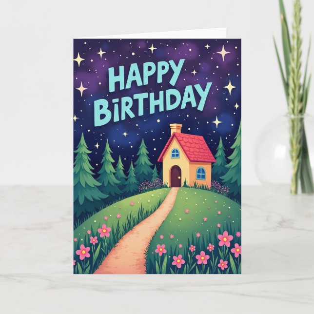 Whimsical Födelsedagskort för Hemmet Kort (Framsida)