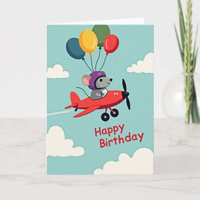 Whimsical Födelsedagskort för Pilot Kort (Framsida)
