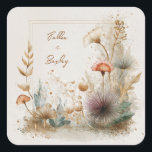 Whimsical Folk Art Blommigt Bröllop Fyrkantigt Klistermärke<br><div class="desc">Ta med dig en droppe rustik elegans till din speciella dag med den här Whimsical Folk Art Blommigt Bröllop Sticker. Med handmålat botaniskt inslag i varma jordtoner visar denna design vilda blommor, löv och texturerad löv som ordnats i ett modernt folkkonst stil. Stänk av vattenfärgen struktur och mjuka organiska former...</div>