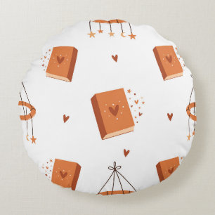 Whimsical Folk Art-böcker & Celestial Magic Rund Kudde