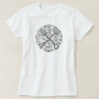 Whimsical Folk-Art Garden Verktyg | VITE ENDAST T- T Shirt