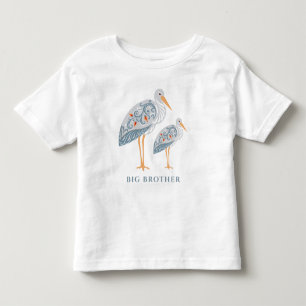 Whimsical Folk Art Stork   Storebror T Shirt