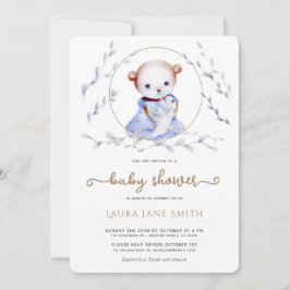 Whimsical Forest Bear Girl Baby Shower-inbjudan Inbjudningar