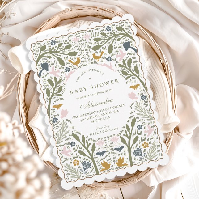 Whimsical Forest Folk Baby Shower Inbjudningar (Skapare uppladdad)