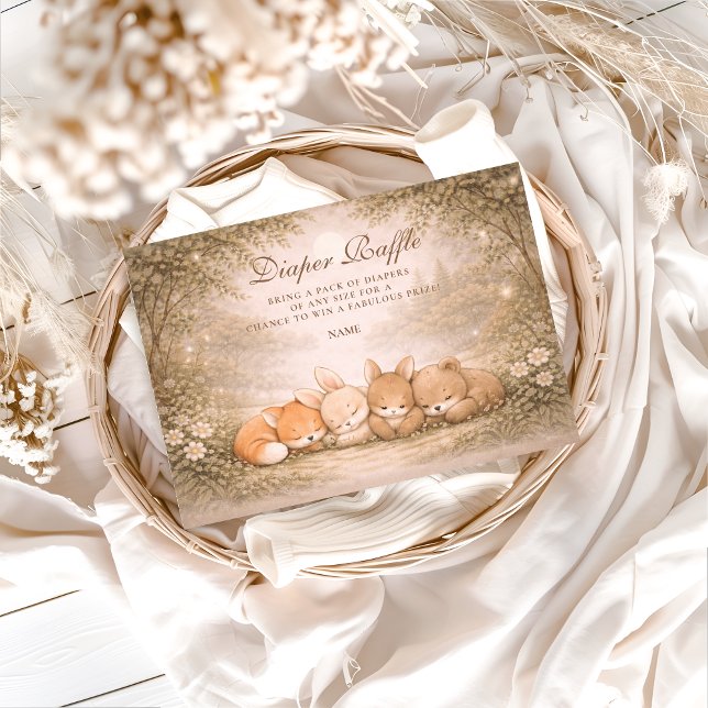 Whimsical Forest Friends Diapper Raffle  Tilläggskort (Skapare uppladdad)