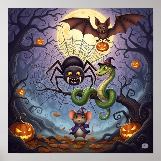 Whimsical Forest Halloween Poster (Framsidan)
