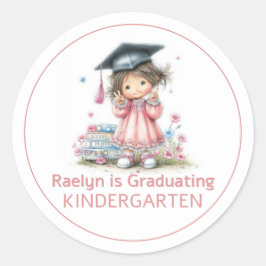 Whimsical Förskoleexamenfirande  Runt Klistermärke