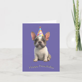 Whimsical Fransk Bulldog Födelsedags Hälsningar Kort