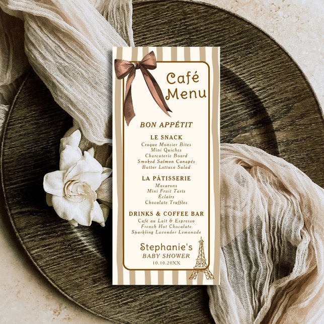 Whimsical French Coffee Shop Themed Paris Cafe  Meny (Skapare uppladdad)