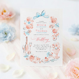 Whimsical French Floral Hand Drawn Wedding Inbjudningar