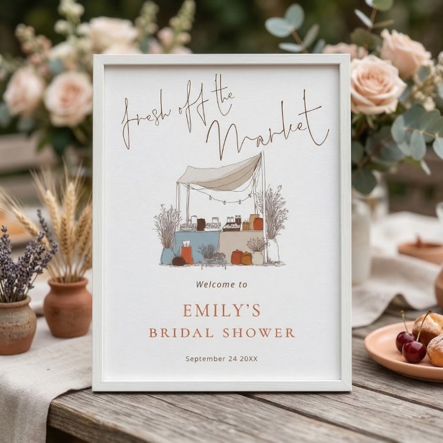 Whimsical Fresh off Market Welcome Bridal Shower Poster (Skapare uppladdad)