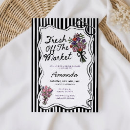 Whimsical Fresh Off The Market Bridal Shower  Inbjudningar