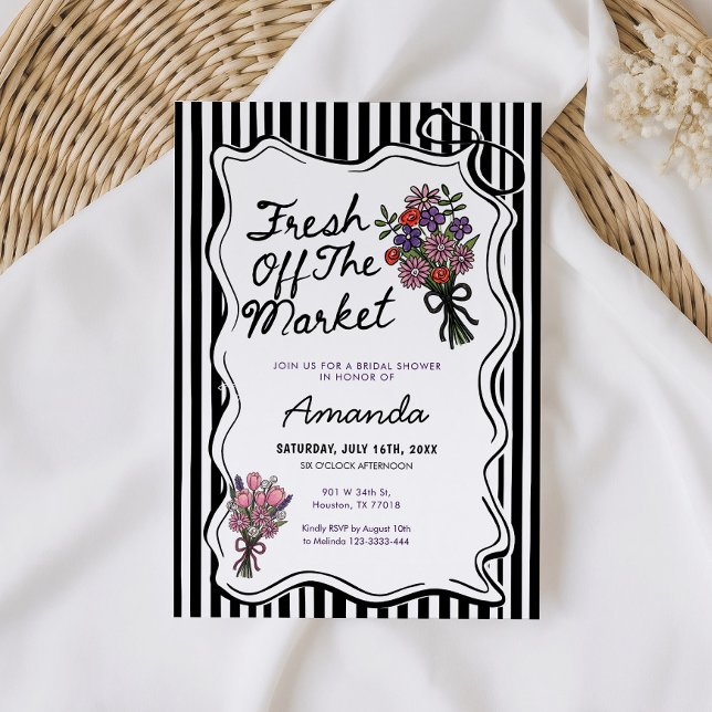 Whimsical Fresh Off The Market Bridal Shower  Inbjudningar (Skapare uppladdad)