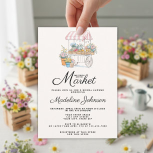 Whimsical Fresh Off The Market Bröllopsdusch Inbjudningar
