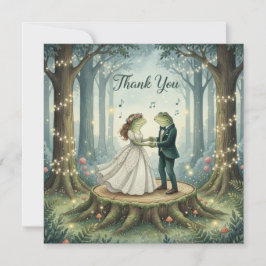 Whimsical Frog Couple Wedding Thank You Card Tack Kort