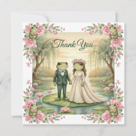 Whimsical Frog Couple Wedding Thank You Card Tack Kort
