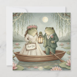 Whimsical Frog Couple Wedding Thank You Card Tack Kort