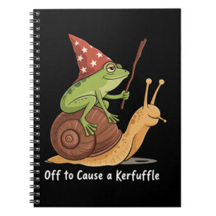 Whimsical Frog Trollkarl Ska Orsaka En Uppståndels Anteckningsbok