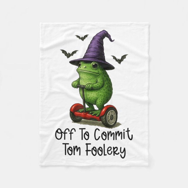 Whimsical Frog Wizard av för att begå Tom Foolery  Fleecefilt (Framsidan)