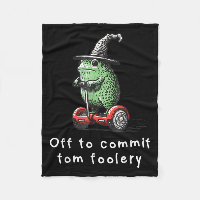 Whimsical Frog Wizard av för att begå Tom Foolery  Fleecefilt (Framsidan)