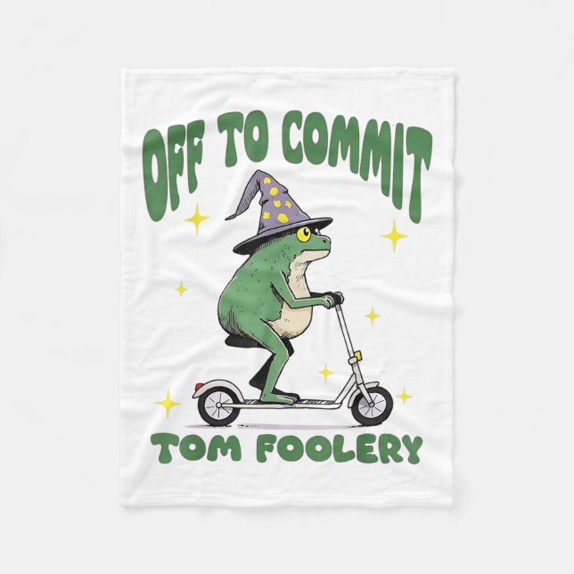 Whimsical Frog Wizard av för att begå Tom Foolery  Fleecefilt (Framsidan)