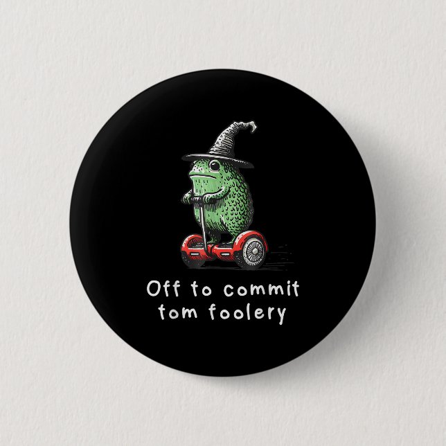 Whimsical Frog Wizard av för att begå Tom Foolery  Knapp (Framsida)