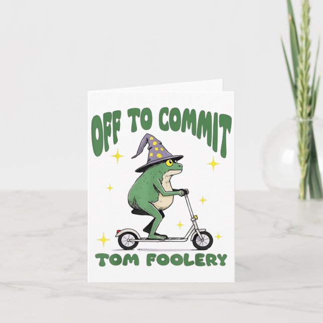 Whimsical Frog Wizard av för att begå Tom Foolery  Kort (Framsida)
