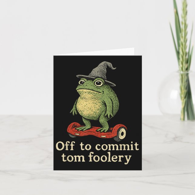 Whimsical Frog Wizard av för att begå Tom Foolery  Kort (Framsida)