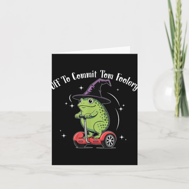 Whimsical Frog Wizard av för att begå Tom Foolery  Kort (Framsida)