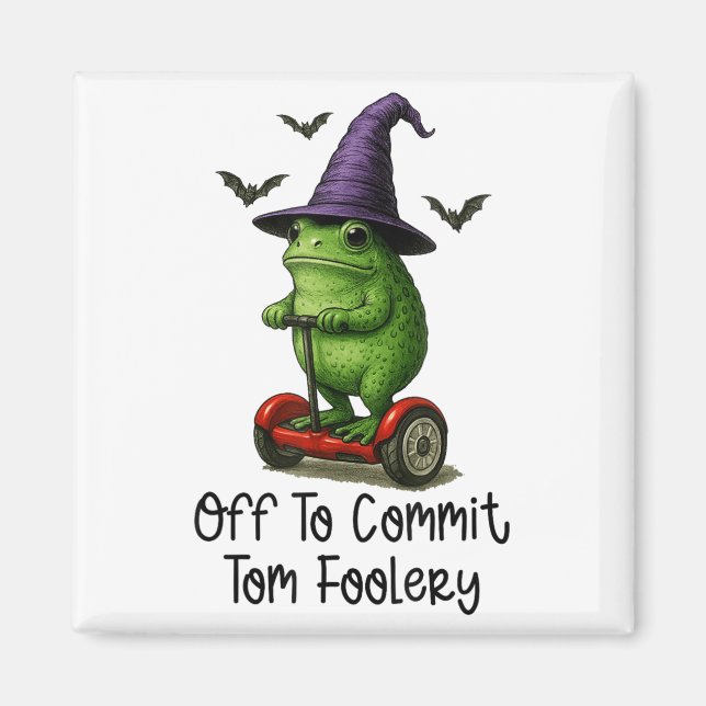 Whimsical Frog Wizard av för att begå Tom Foolery  Magnet (Framsidan)