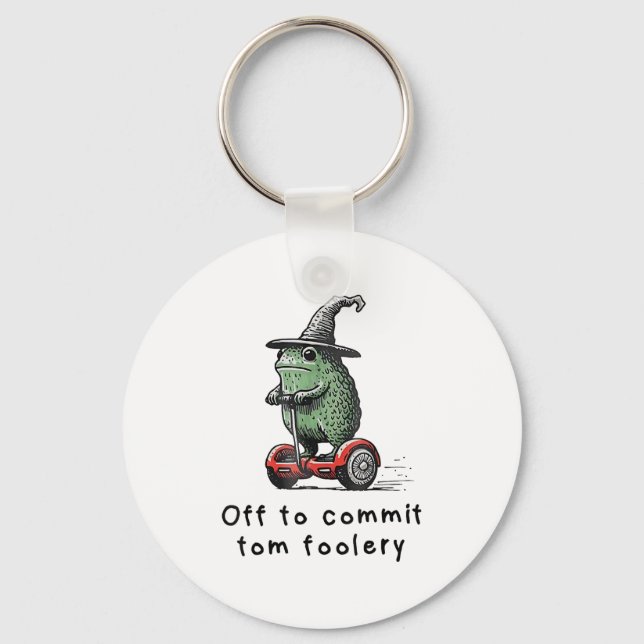 Whimsical Frog Wizard av för att begå Tom Foolery  Nyckelring (Framsida)