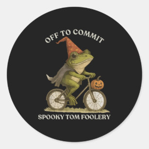 Whimsical Frog Wizard av för att begå Tom Foolery  Runt Klistermärke