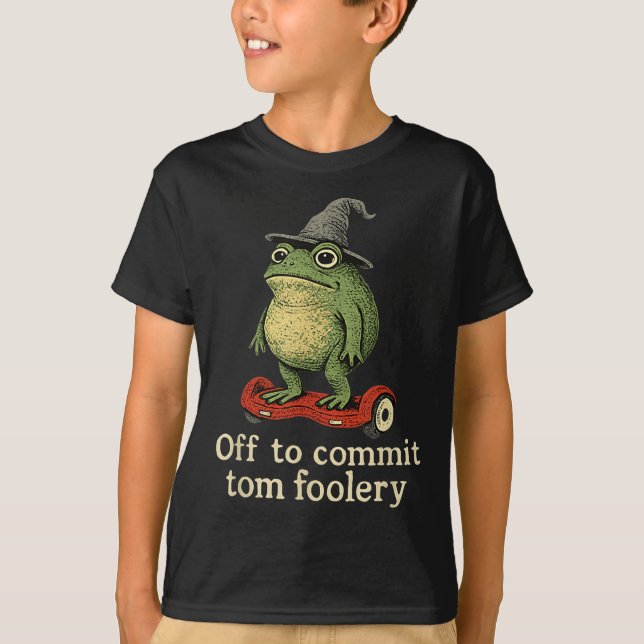 Whimsical Frog Wizard av för att begå Tom Foolery  T Shirt (Framsida)