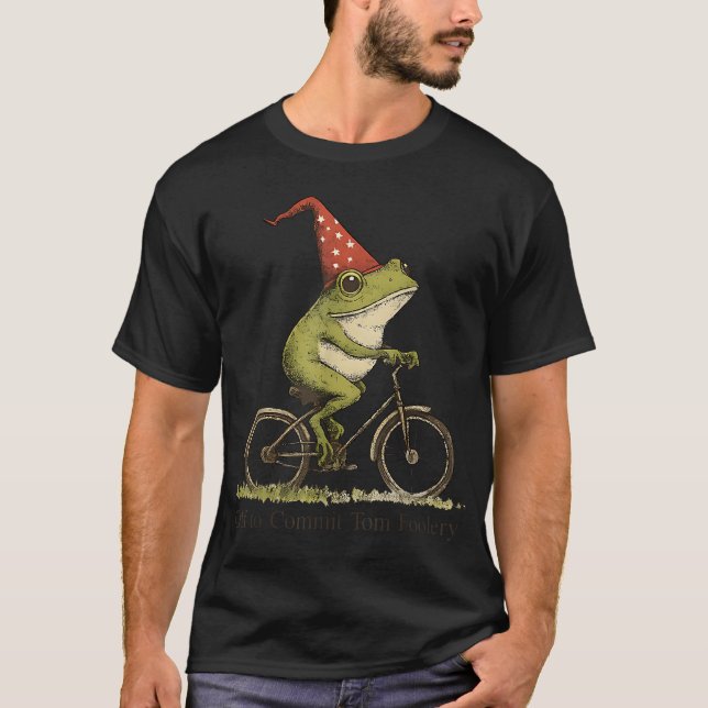Whimsical Frog Wizard av för att begå Tom Foolery T Shirt (Framsida)