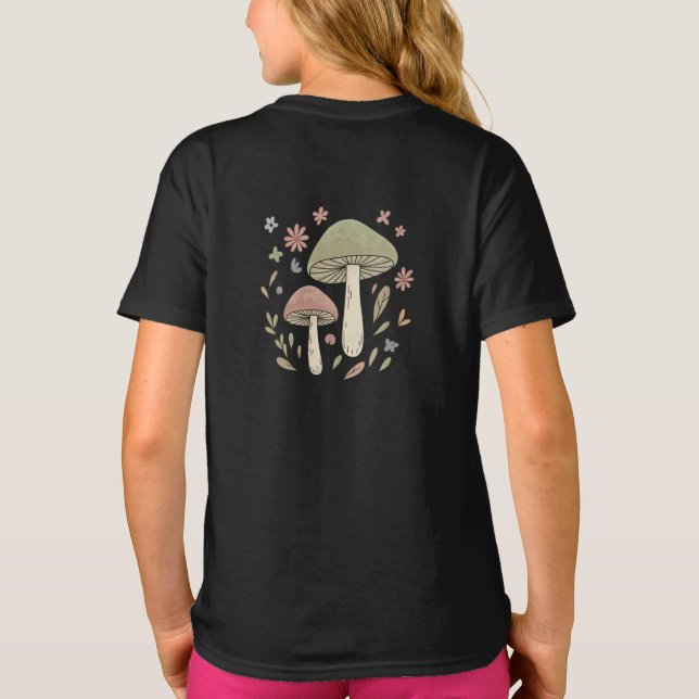 Whimsical Fungi Botanical Graphic Cute T Shirt (Baksida)